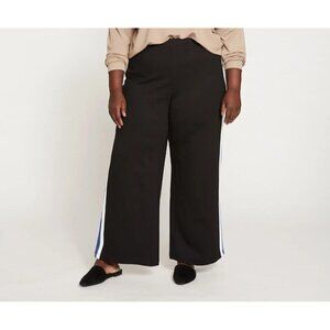Universal Standard Plus Size‎ 6X Stephanie Wide Leg Stripe Pants Black Blue NWT